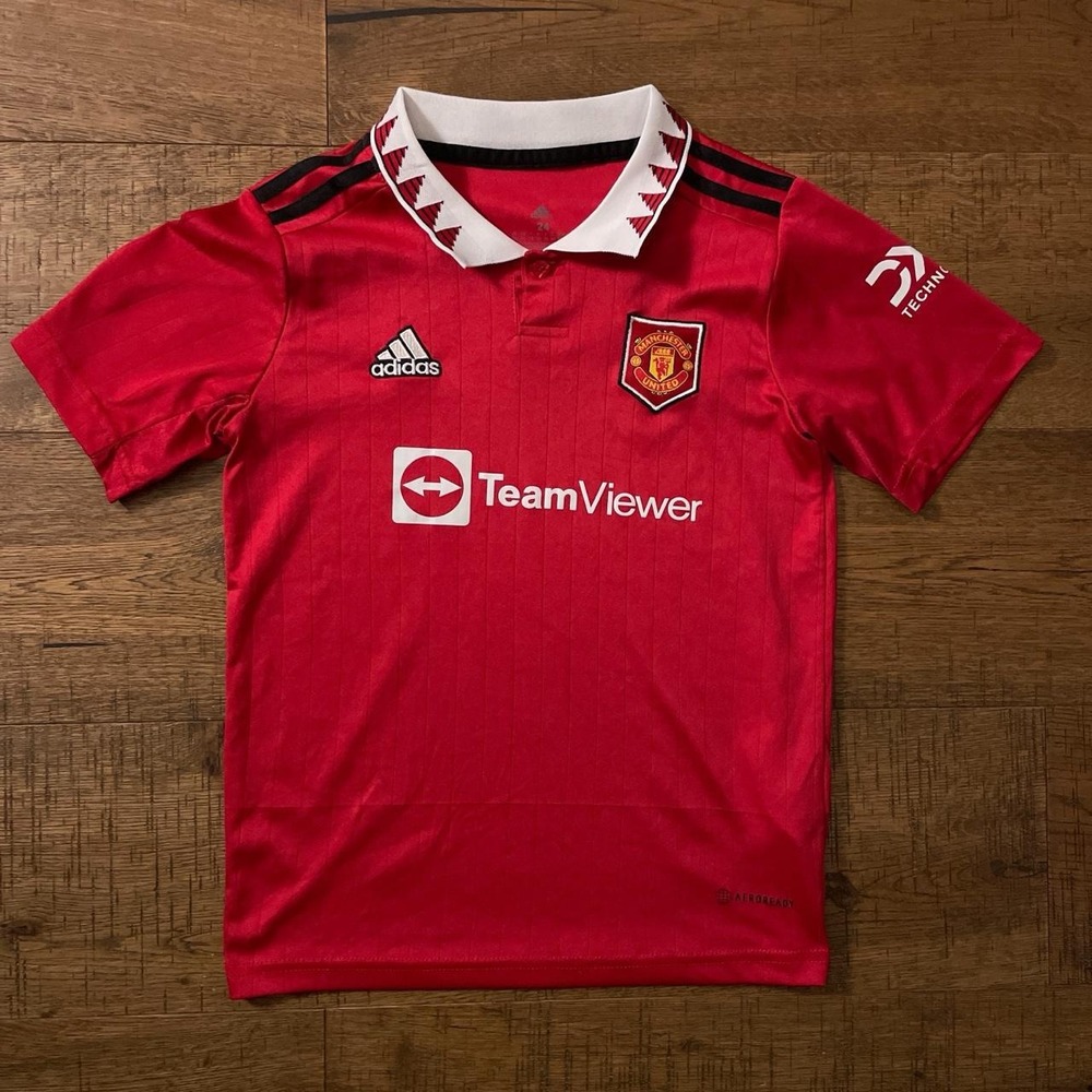 Adidas Manchester United Jersey Youth 24 Red Blokecore 2022 Home Soccer Shirt
